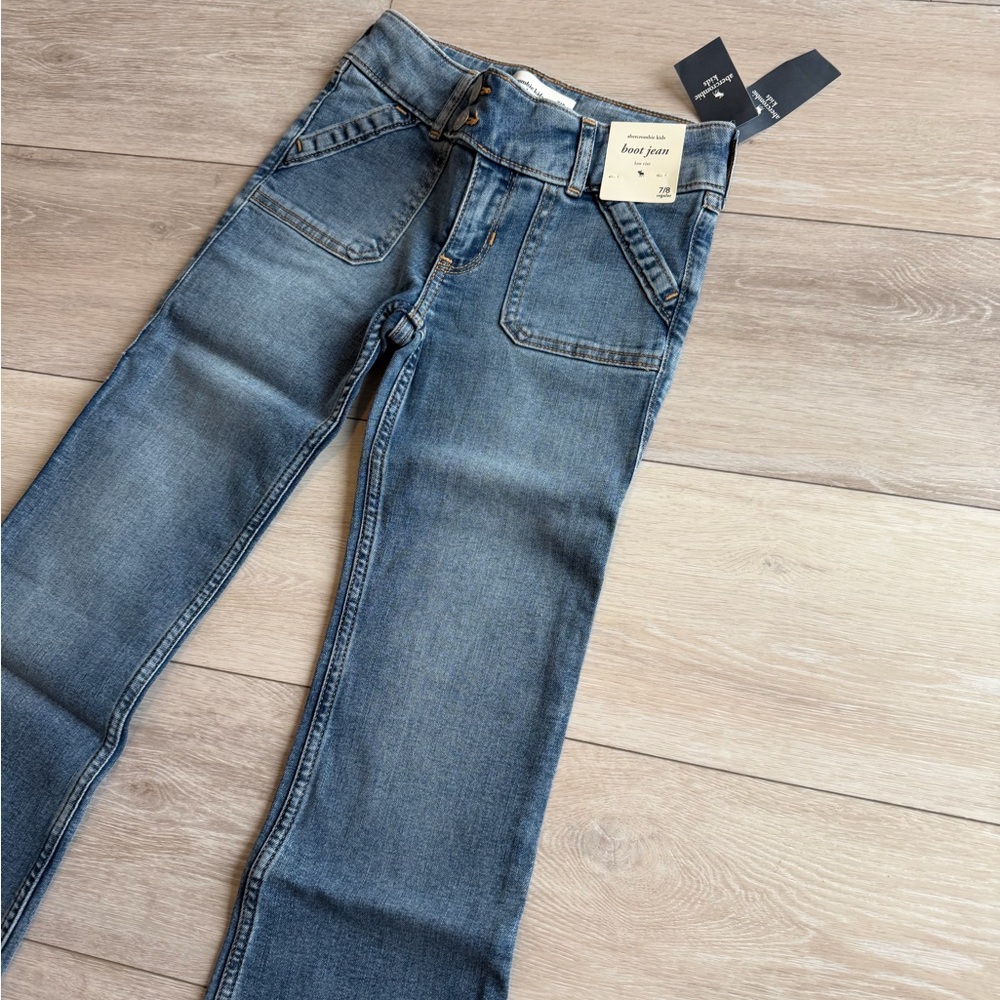 abercrombie kids boot jean low rise girls size 7/8 jeans - Picture 2 of 5